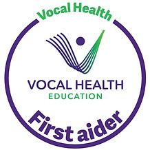 Vocal Health First Aid certification badge