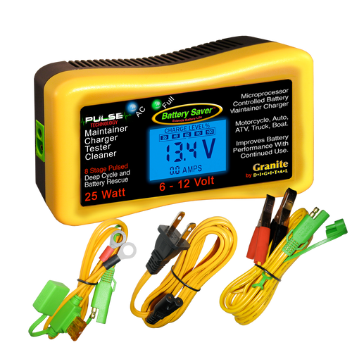 Battery Saver™ 6V/12V 25W Pulse Charger, Maintainer & Tester (Gen. 3 ...