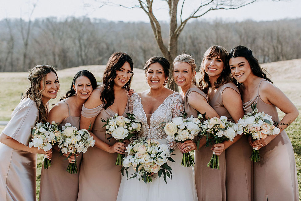 champagne, taupe, roses, sweet pea, daffodils, bouquet, spring bouquet, bridal bouquet, bridesmaid bouquet; connecticut wedding, spring wedding, connecticut brides, great river golf club, milford connecticut