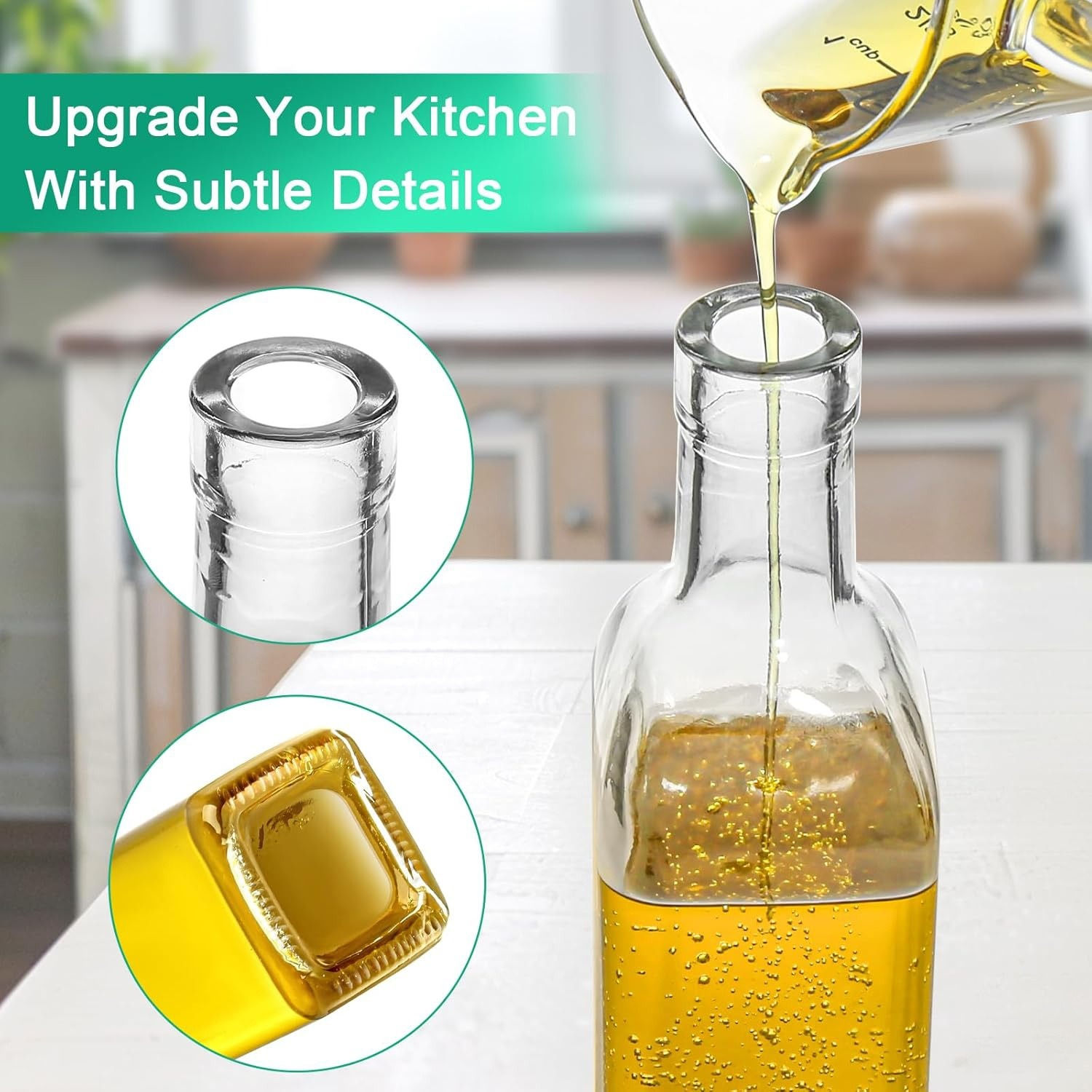 Glass Oil Bottle & Olive Oil Pot Set