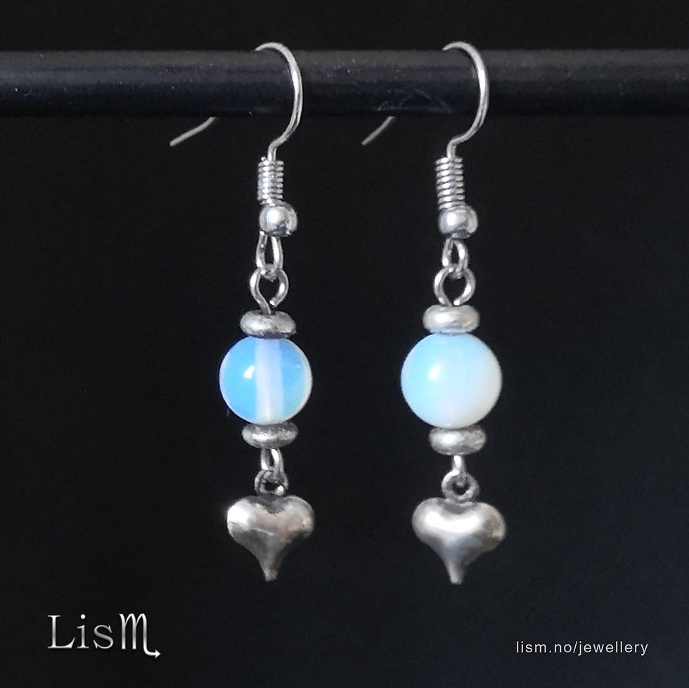 Moonstone earrings, stainless steel