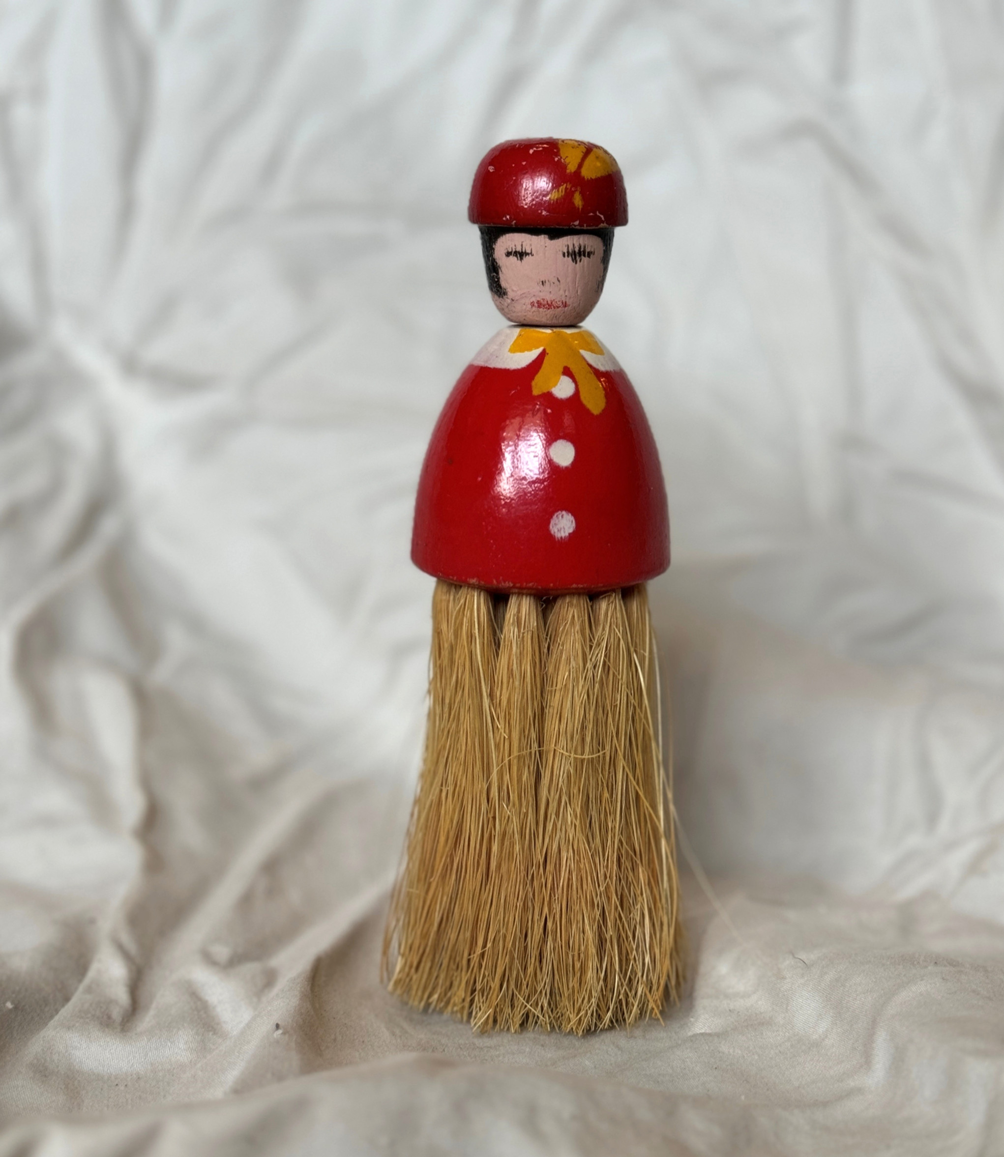 Antique Wooden Woman Crumb Brush
