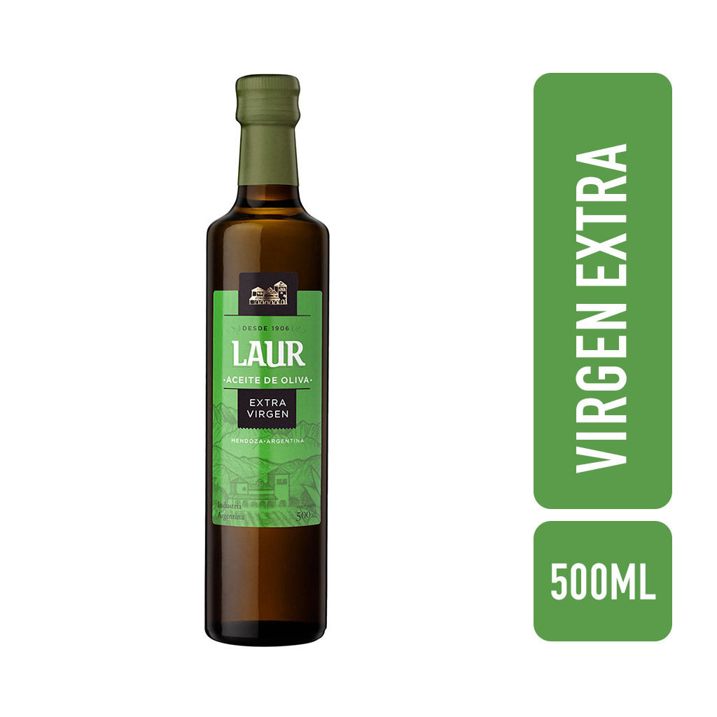 Aceite de Oliva LAUR Virgen Extra Botella Vidrio 500cc