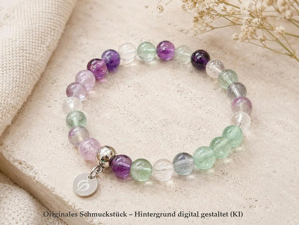 lastisches Buntes Fluorit Armband – Heilstein & Kraftstein Armband Natursteine