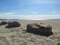 Kalmus Beach boulders