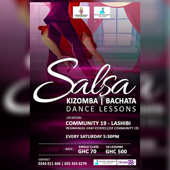Salsa, kizomba & bachata dance lessons with Ralph - Every Saturday (5.30 P.M.) - From Ghs50
