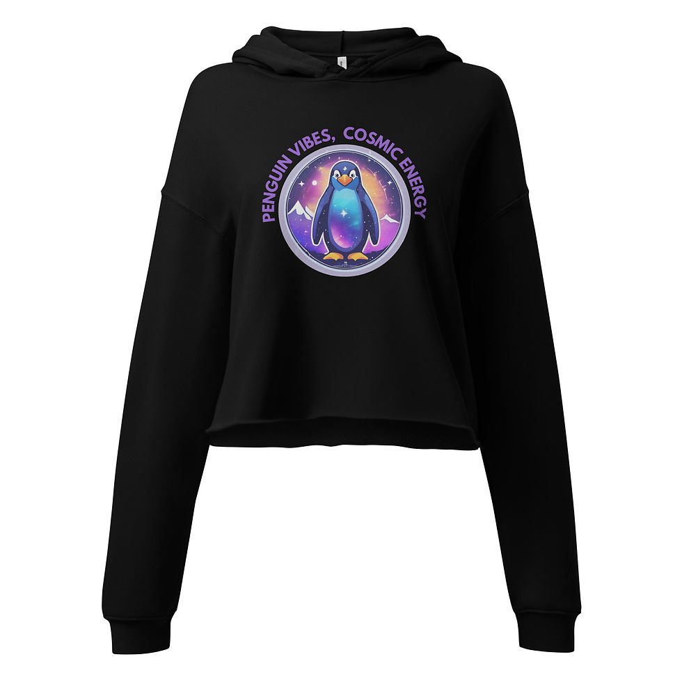 Penguin Vibes Crop Hoodie