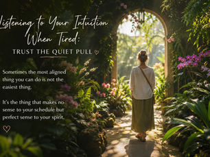 Woman walking through botanical garden archway practicing listening to your intuition when tired and trusting inner guidance