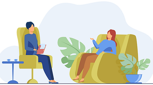 Therapist and client graphic