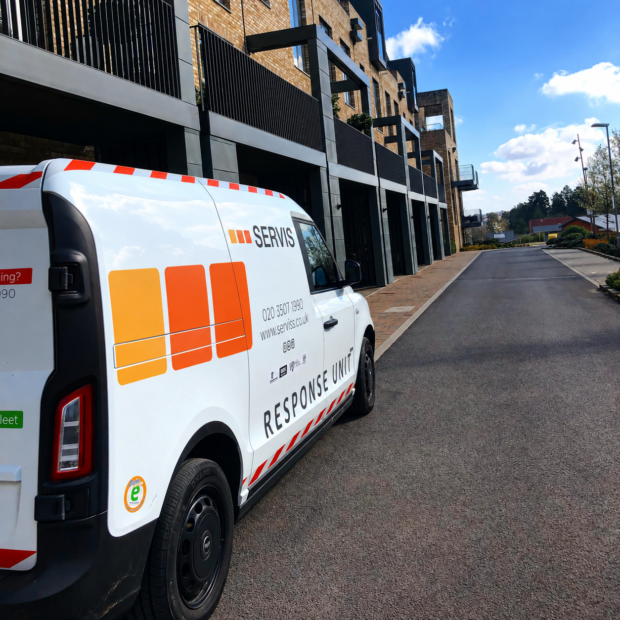 Servis vehicle supporting security at a managed property