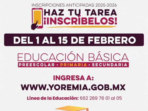Mañana inician las Inscripciones Anticipadas del nivel básico para el ciclo escolar 2025-2026: SEC