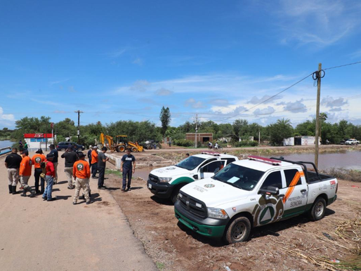Gobierno de Sonora realiza acciones en favor de ciudadanía tras lluvias intensas por paso de ciclón Lorena