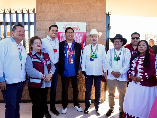 Gobernador Durazo, titular del INPI y autoridades tradicionales Seris consolidan avances del Plan de Justicia con nueva infraestructura educativa en Punta Chueca