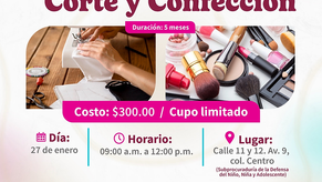Promueve DIF Guaymas cursos de cultura de belleza y corte y confección