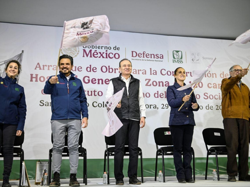 Cumplen Gobernador Durazo y Presidenta Sheinbaum a sonorenses con histórico inicio de obra de Hospital del IMSS en SLRC