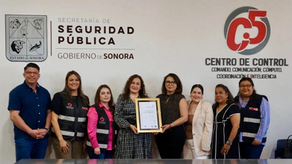Gobierno de Sonora obtiene certificación por promover espacios libres de violencia en el C5I