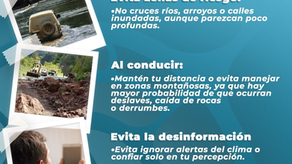 Gobierno de Sonora llama a tomar medidas preventivas ante pronóstico de intensas lluvias