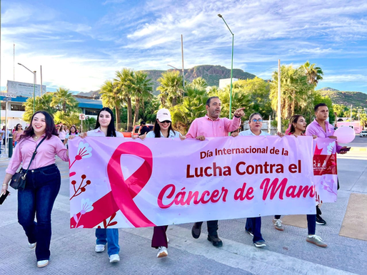 Realiza Ayuntamiento de Guaymas Caminata por el Día Internacional de la lucha contra el Cáncer de Mama