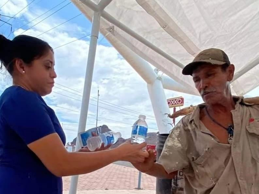 Instala Ayuntamiento de Guaymas punto de hidratación en Ocotillo I