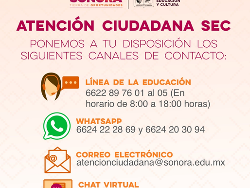 Reforzará SEC Sonora atención ciudadana durante el regreso a clases