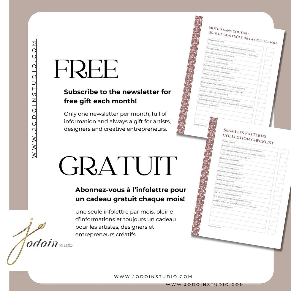 Thumbnail: Seamless patterns collection Checklist - Motifs sans couture Liste de contrôle