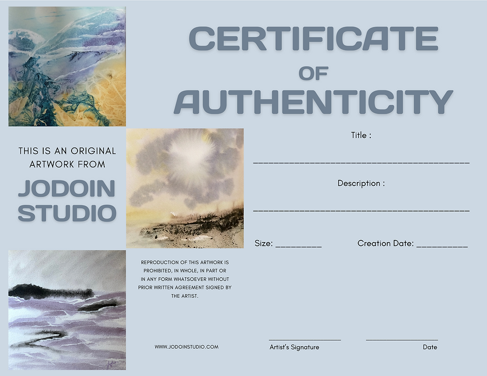 Thumbnail: Blocks Certificate of Authenticity - Printable Artist resources
