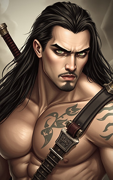 A extremely good-looking, mid- twenties, large muscular vampire character from a paranorma