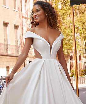 Morilee New York Wedding Dress, Style 2524,  Jude Wedding Dress Leeds, West Yorkshire, Harrogate, York, Wakefield, Halifax, Huddersfield, Wetherby, Castleford, Pontefract, Selby, Pudsey, Yorkshire, Knaresborough, Sherburn, Morley, Kippax, Horsforth, Leeds City Centre, A1-M1 link Road, Garforth. cutout ballgown wedding dress, cutout bodice bodice wedding dress, unique wedding dress, different wedding dress, princess wedding dress, layered wedding dress, fabulous wedding dress, sriking wedding dress, standout wedding dress, mikado wedding dress, off the shoulder weddng dress, plunge wedding dress