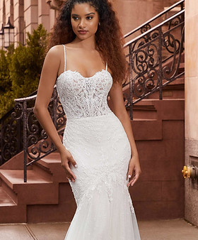 Morilee New York Wedding Dress, Style 2505, June Wedding Dress Leeds, West Yorkshire, Harrogate, York, Wakefield, Halifax, Huddersfield, Wetherby, Castleford, Pontefract, Selby, Pudsey, Yorkshire, Knaresborough, Sherburn, Morley, Kippax, Horsforth, Leeds City Centre, A1-M1 link Road, Garforth. Mermaid style wedding dress, exposed corset detail, medalion embroidary, frosted sparkle wedding dre s, strappy wedding dress