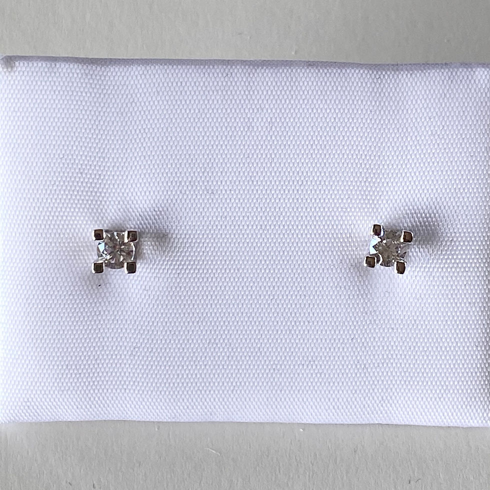 Pendientes de 4 garras con circonita de plata de 1ª ley con baño de rodio