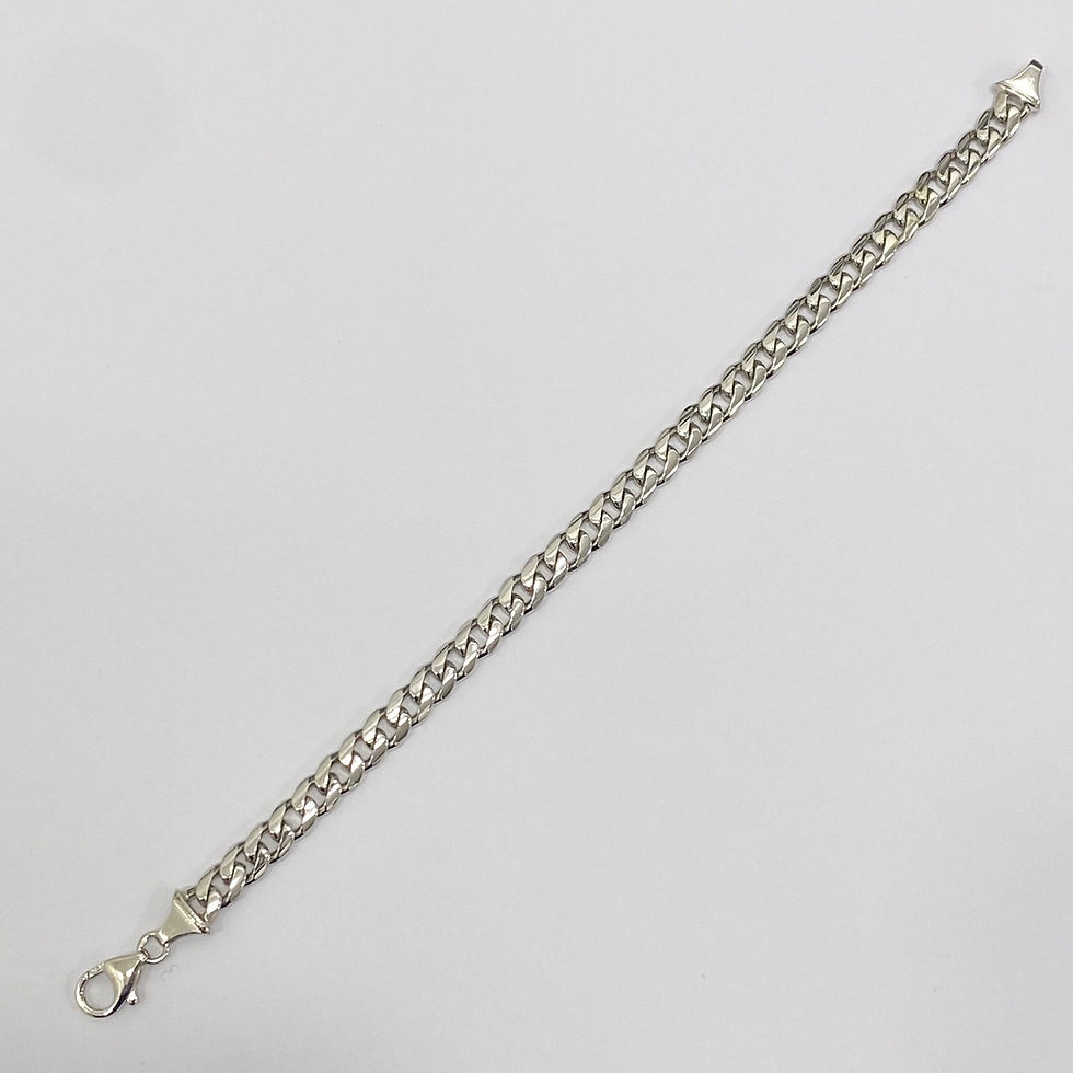 pulsera barbada almendrada tupida plata