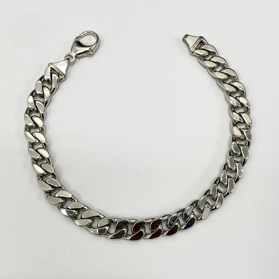 Pulsera barbada tupida plata de 1ª ley rodiada.