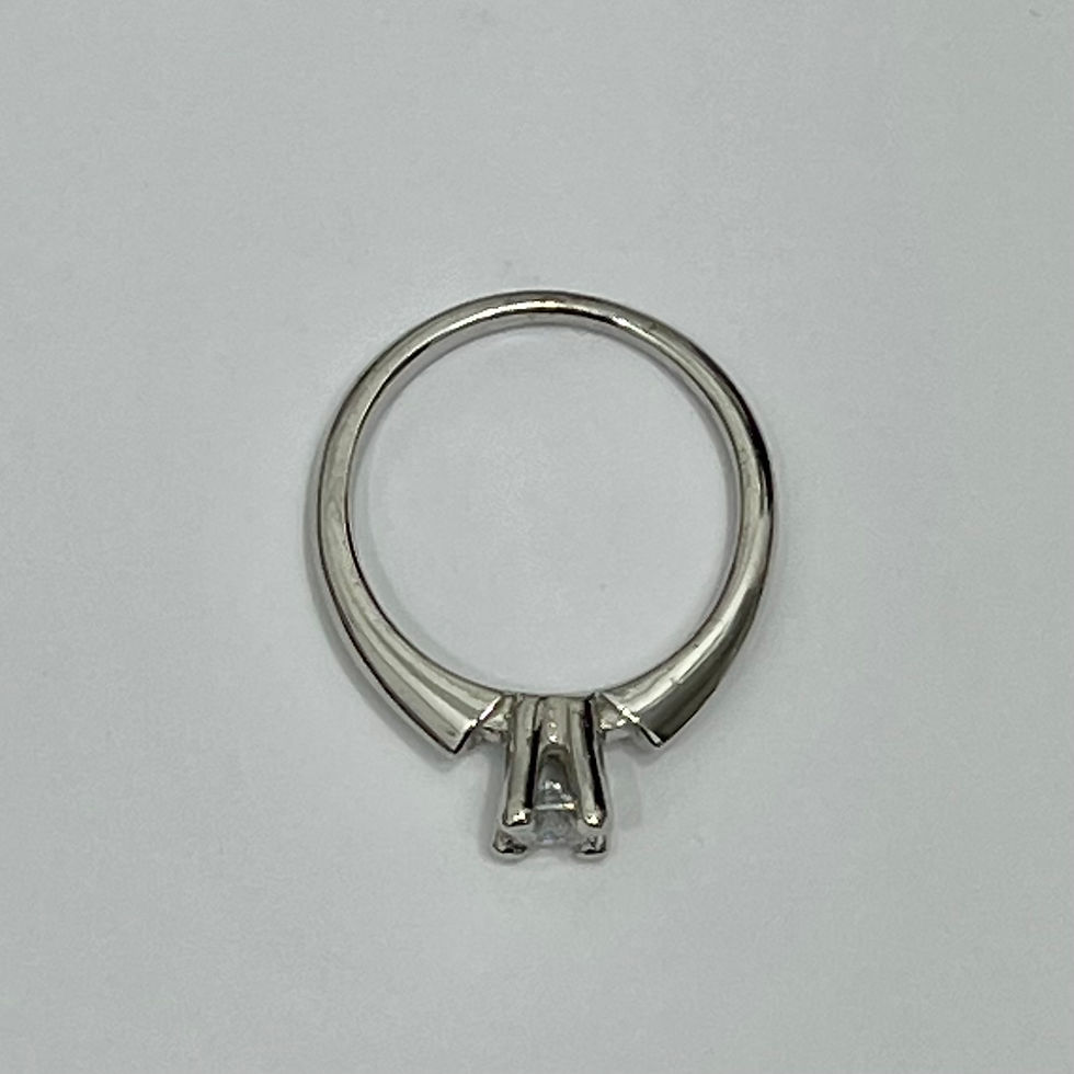 Miniatura: Solitario con circonita de plata de primera ley con baño de rodio