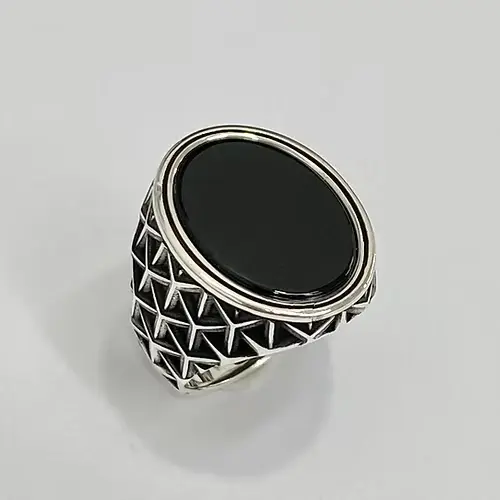 anillo sello onix oval