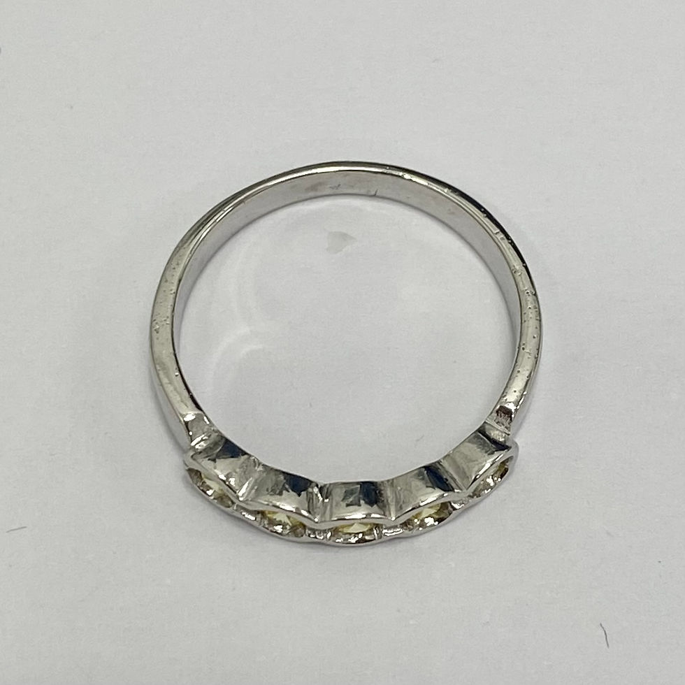 Miniatura: Media alianza con circonitas "citrino", de plata de 1ª ley rodiada.