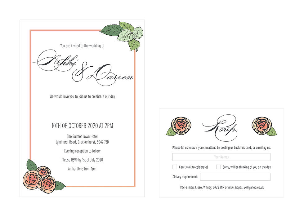 Rose Invitation and RSVP