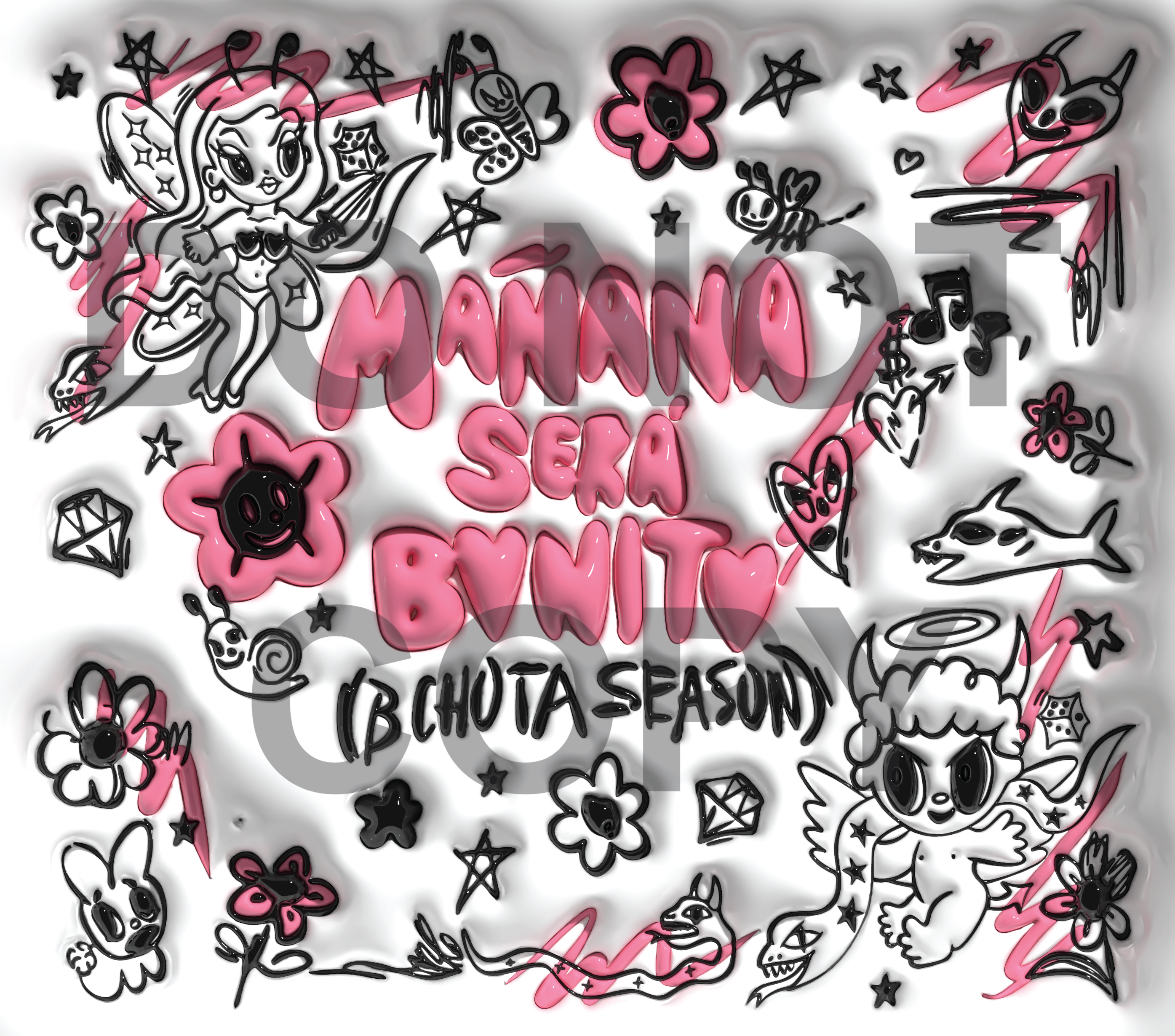 PUFF CHARACTERS BICHOTA SEASON PINK/WHITE