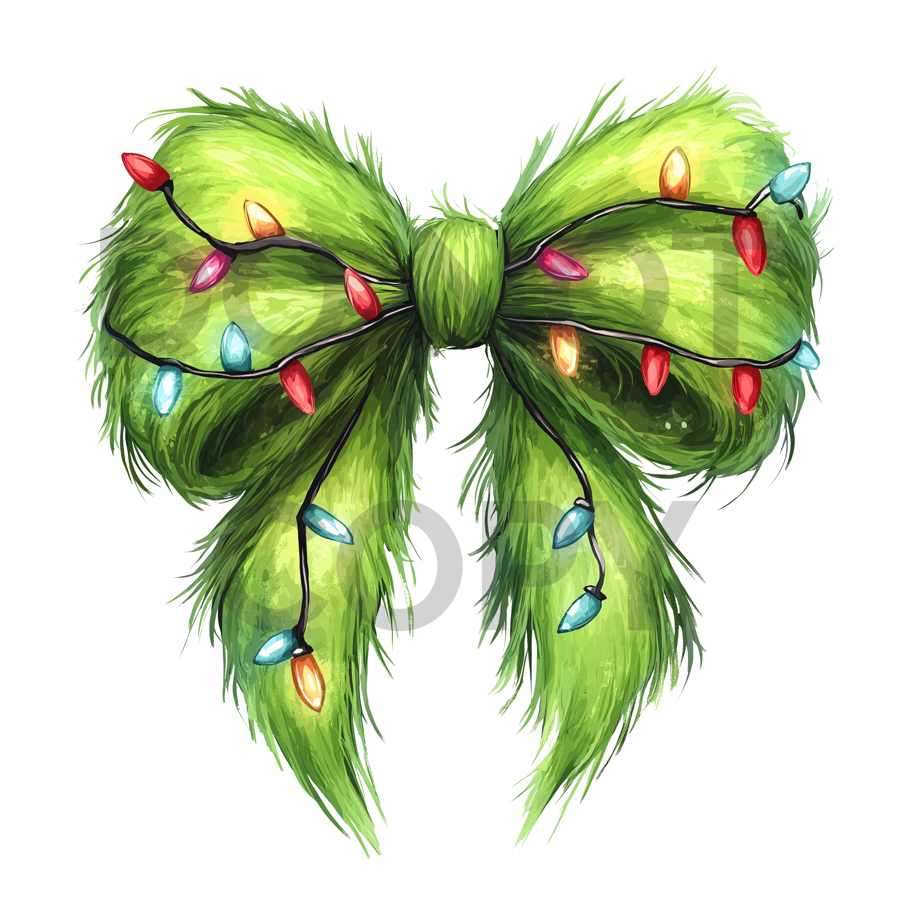 GREEN FUR COQUETTE BOWD (SUBLIMATION)