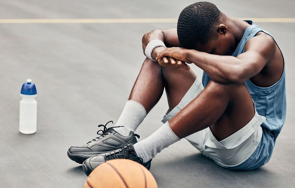 Basketball athlete facing anxiety