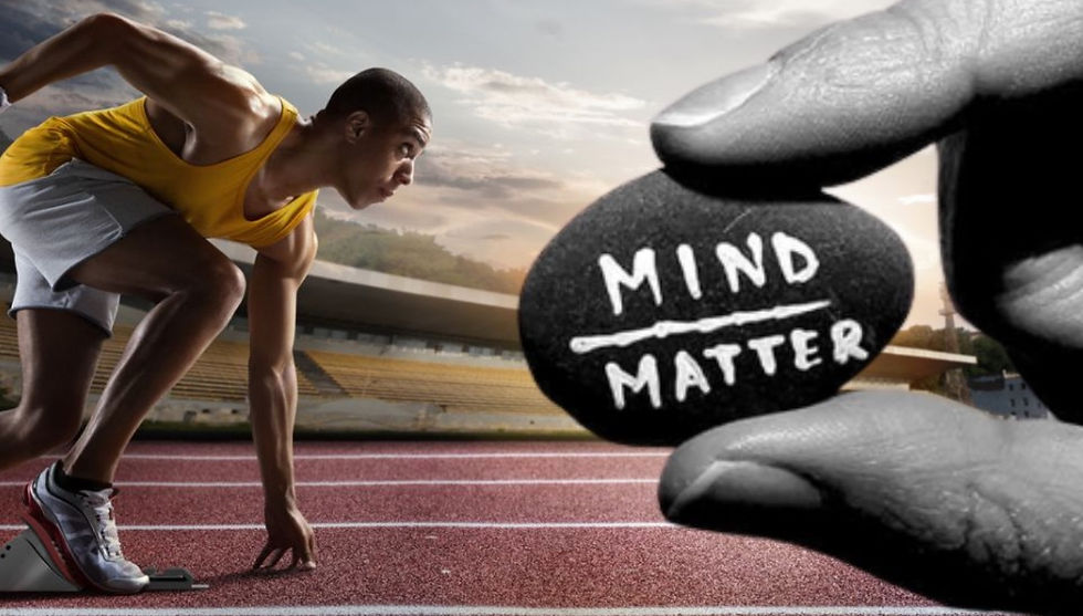 Track athlete and motivating message by unknown