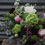 Thumbnail: Green viburnum and pink tulips arranged in a mixed flower bouquet
