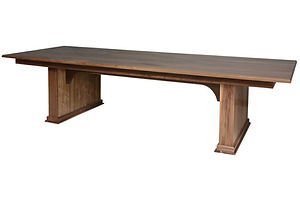 Genuine Deluxe Conference Table with 1 1/4in thick top | Rustic Walnut in Natural OCS100 | 144in W x 54in D x 31 1/2in H | The Amish Home | Amish Furniture at the Pittsburgh Mills
