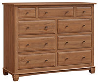 Bella Dresser with 9 drawers | Rustic Cherry in Sand OCS132 | 56in W x 21in D x 45in H | The Amish Home | Amish Furniture at the Pittsburgh Mills