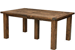 Orland Park Dining Table | 4in thick legs, 1 1/5in thick plank top with bredaboard ends | Brown Maple in L.O. | Many Sizes Available | The Amish Home | Amish Furniture at the Pittsburgh Mills