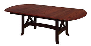 Jackson Trestle Table | Shown with bow top end, waterfall edge. Butterfly leaf available. | Brown Maple in Two-toned | Many Sizes Available | The Amish Home | Amish Furniture at the Pittsburgh Mills