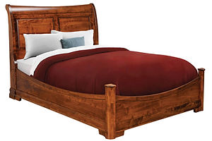 Bella Sleigh Bed with square post | Brown Maple in Asbury OCS117 | in W x in D x in H | The Amish Home | Amish Furniture at the Pittsburgh Mills