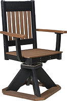 Mission Outdoor Poly Swivel Chair Dining Height | Tangent Poly Lumber in Antique Mahogany on Black | 25in W x 28in D x 39in H | The Amish Home | Amish Furniture at the Pittsburgh Mills