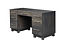 La-Salle Urban Credenza Desk with box/box/file pedestal | Brown Maple in Antique Slate OCS118 | 60in W x 24in D x 30 1/2in H | The Amish Home | Amish Furniture at the Pittsburgh Mills