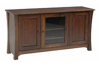 Woodbury TV Stand with three doors | Brown Maple in Asbury OCS117 | 60in W x 18in D x 30in H | The Amish Home | Amish Furniture at the Pittsburgh Mills