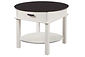 Buckhannon Round End Table | Brown Maple in Two-Tone (White Paint and Cocoa OCS122) | 24in W x 24in D x 24in H | The Amish Home | Amish Furniture at the Pittsburgh Mills